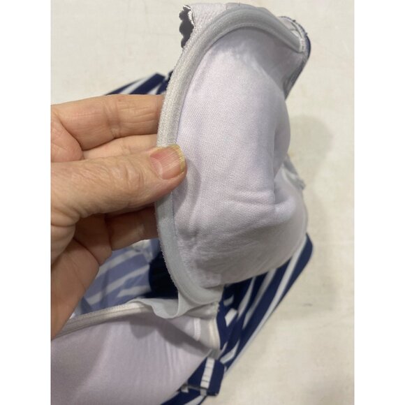 Lands End Tankini Top Womens  Size 20W  Blue &‎ White Striped Built-In Underwire - Picture 7 of 11